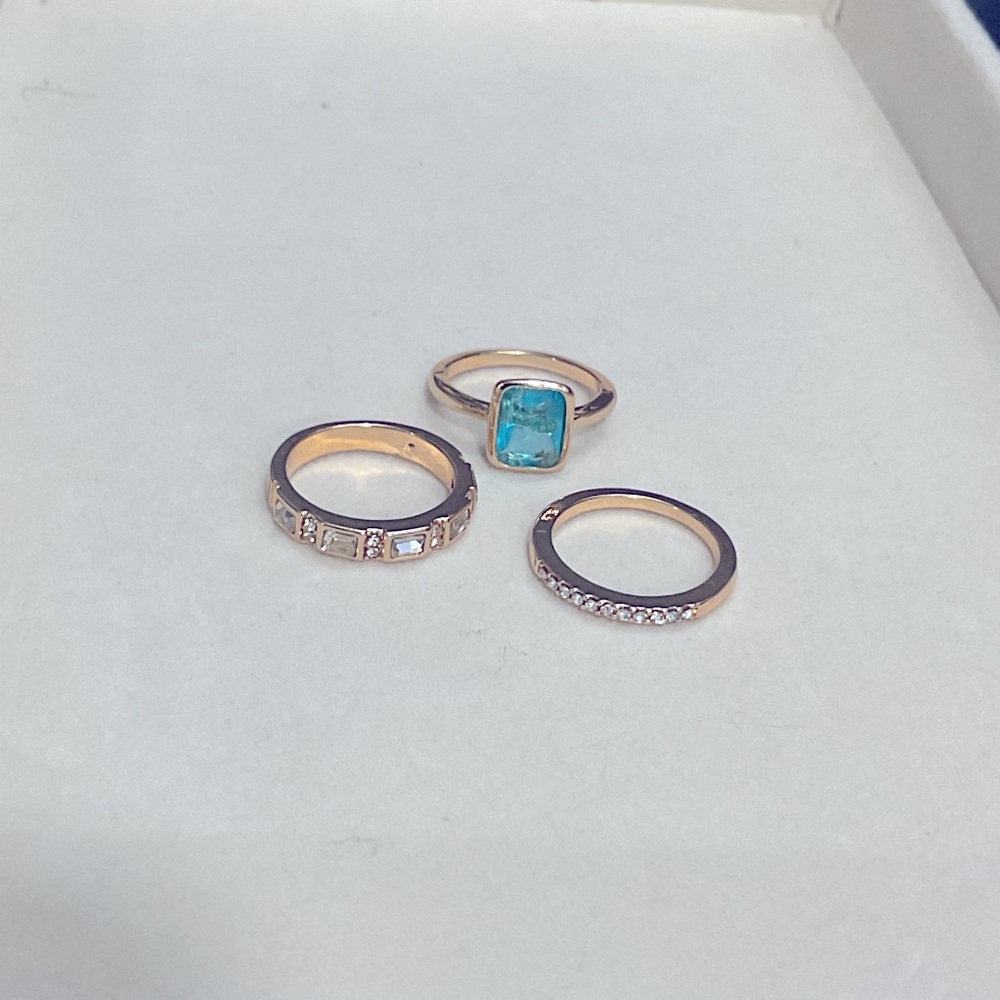 3pc Stackable Cz Ring Set Size 5 - image 1